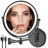 Miroir Rocollos mural LED 8 pouces double-face pour maquillage net.