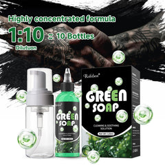 Rofitbest jabon verde para tatuajes, frasco cuatro onzas, espuma fácil de aplicar.