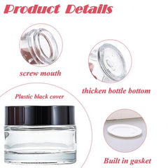 ROHIJALE set frascos vidrio 15 ml para almacenar bálsamos y cremas.
