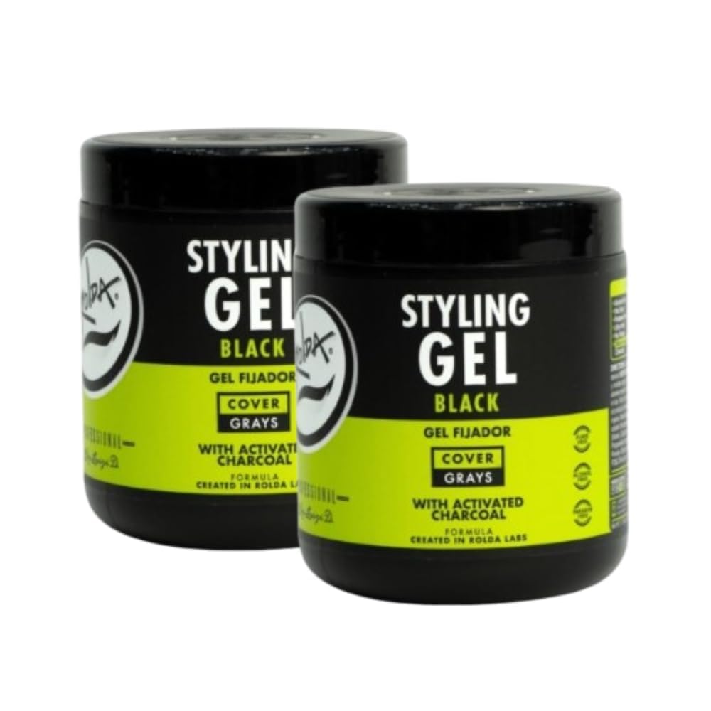 Rolda gel negro dos paquetes para peinado intenso y cobertura temporal