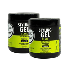 Rolda gel negro dos paquetes para peinado intenso y cobertura temporal