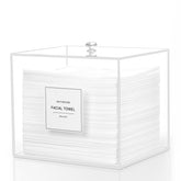 Rolheit dispensador de toallas acrílico: almacenamiento claro para toallas faciales.