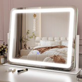 ROLOVE espejo de tocador iluminado, vista frontal para maquillaje diario