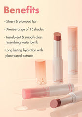 rom&nd GLASTING MELTING BALM 05 Nougat Sand aplicación labial precisa para control de 1 mm.