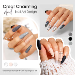 ROSALIND esmalte gel desnudo gris, tono neutro para combinaciones elegantes.