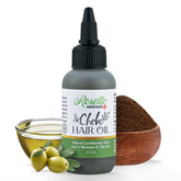 Roselle Naturals aceite Chebe para crecimiento del cabello, práctico y ligero.