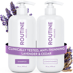 Routine Wellness shampoo fortalecedor para cabello fino lavanda-cedro