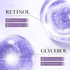 Aplicación nocturna de Rouxun crema ojos retinol para revitalizar la mirada.