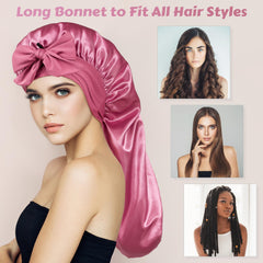 ROYBENS bonete satén cuida peinados largos y cabello grueso durante la noche