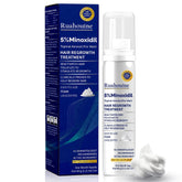 Ruahouine espuma Minoxidil 5% en botella para estimular crecimiento capilar.