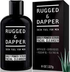limpiador facial diario Rugged & Dapper en botella con aroma fresco para piel limpia