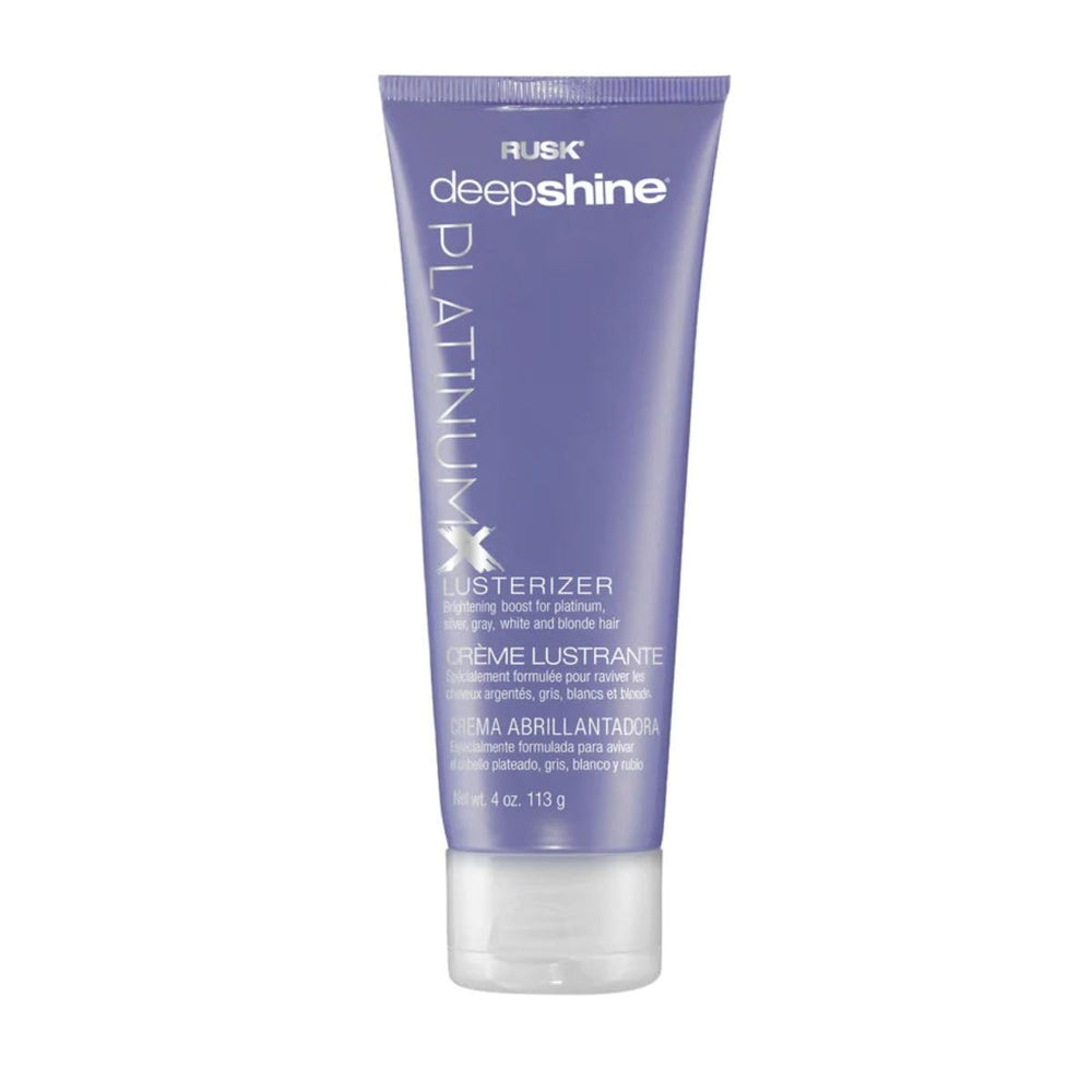 RUSK PlatinumX Lusterizer aporta brillo instantáneo al cabello limpio.
