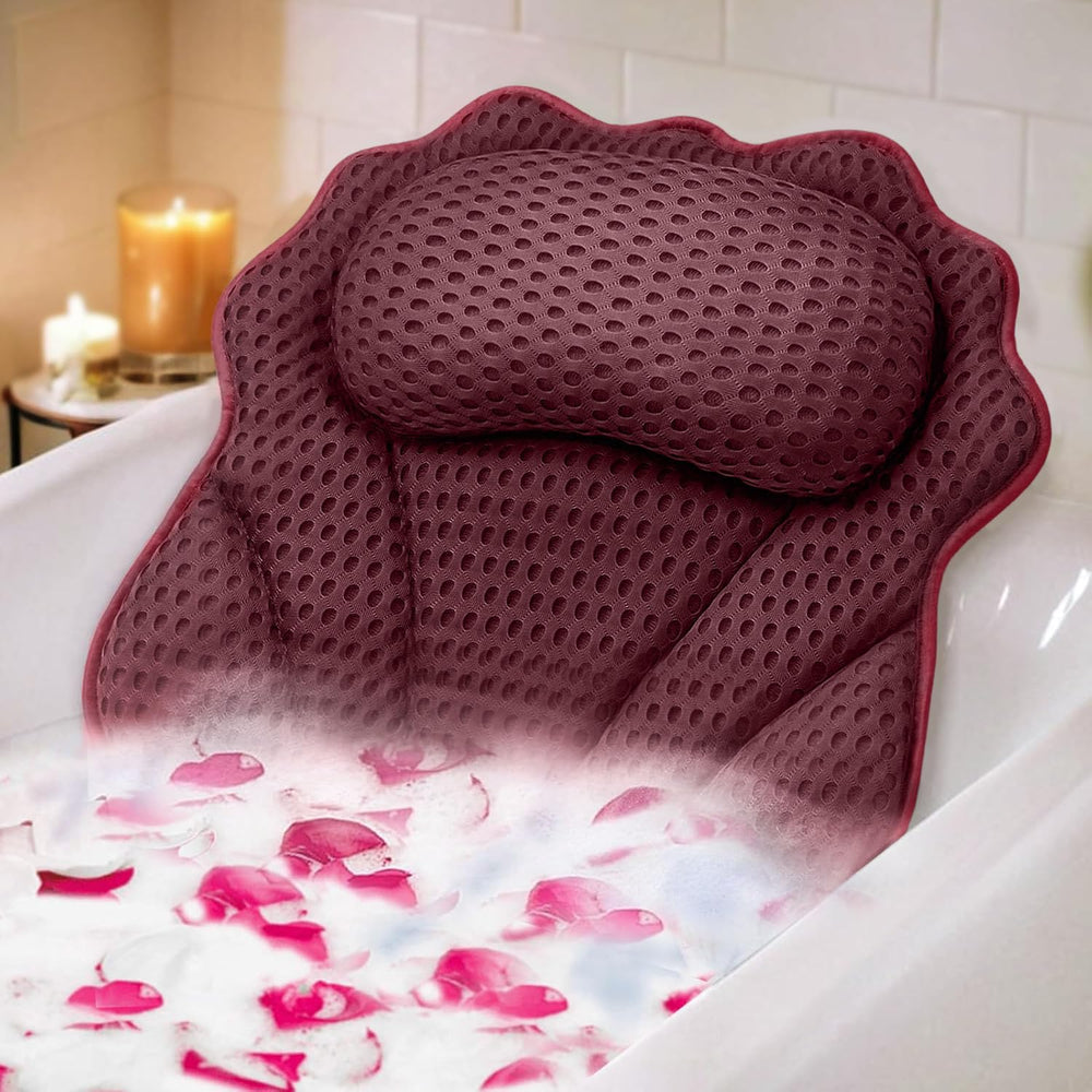 Almohada de baño RUVINCE en vista general, ideal para relajar cabeza y cuello.