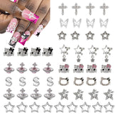 rythsans charms para uñas Y2K plateadas, brindan brillo y glamour.