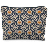 RYYCDOI bolso de maquillaje boho con hojas de atardecer, ideal para viajes y organización.
