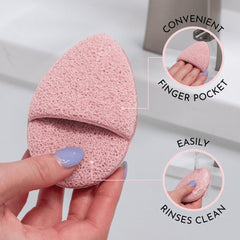 S&T INC. Esponja exfoliante con forma lágrima para uso alrededor de ojos.