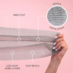 S&T INC. toallas exfoliantes largas para cubrir la espalda y exfoliar suavemente.