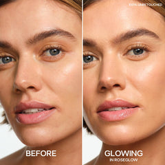 Mezcla Saie Glowy Super Gel con base para un acabado luminoso.