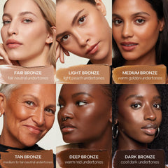 Avant et après contouring doux avec Sun Melt pour une définition subtile.