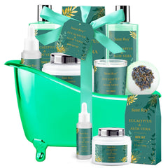 Coffret spa Saint Roy avec rangement élégant et soins variés.