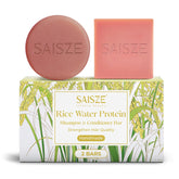 SAISZE barra champu arroz, limpieza suave y natural para el cabello.