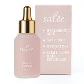 Salee Serum seco para cuero cabelludo, botella visible para hidratación suave.
