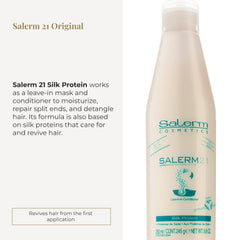 Aplicación Salerm 21 para desenredar e hidratar el cabello