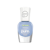Esmalte Sally Hansen Good. Kind. Pure en azul cristal, botella elegante para un look natural.