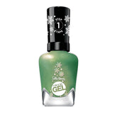 Sally Hansen Miracle Gel Under the Tree, esmalte verde con brillo para fiestas.