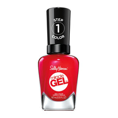 Sally Hansen Miracle Gel en tono rojo escarlata, acabado duradero.