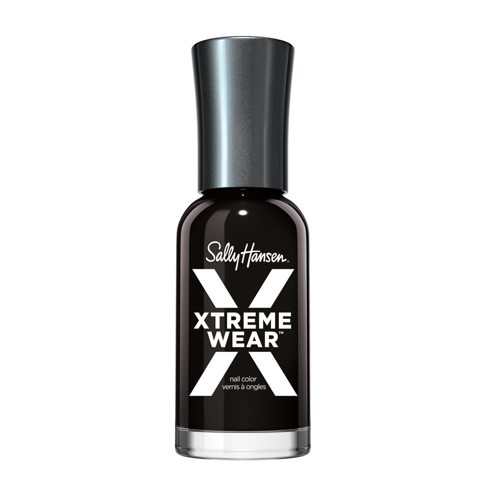 Sally Hansen negro-brillante para uñas con color audaz y acabado duradero.