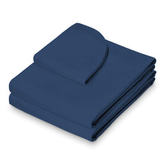 Sábana ajustable Saloniture en azul marino con ajuste seguro para mesa