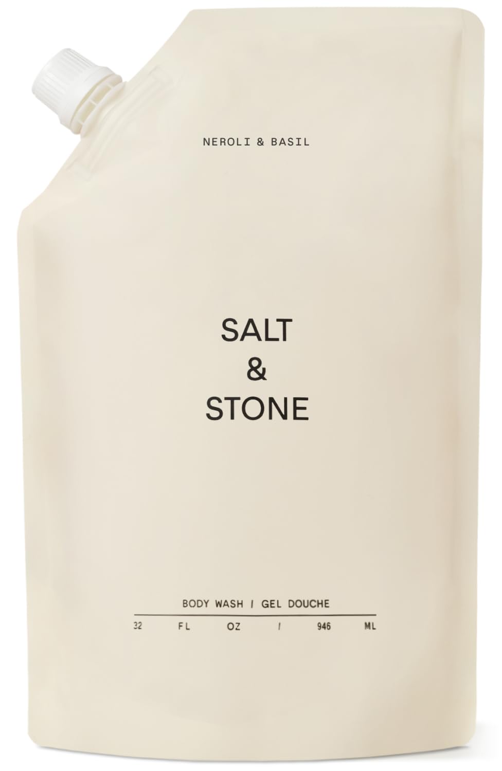 Salt & Stone bano corporal neroli albahaca en botella, aroma fresco y revitalizante