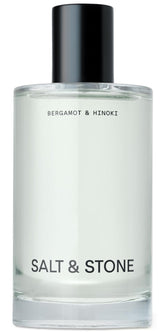 Salt & Stone Niebla corporal bergamota hinoki en botella, aroma fresco para uso diario.