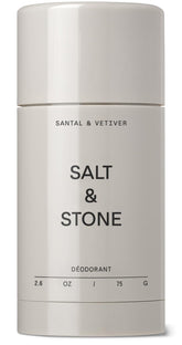 Salt & Stone desodorante Santal Vetiver en bote, aroma cálido y protección duradera.