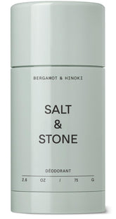 Salt & Stone desodorante sin aluminio, aplicación suave para piel cómoda.