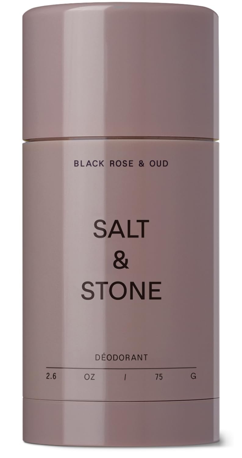 Salt & Stone desodorante sin aluminio en empaque elegante, protección de 48 horas.