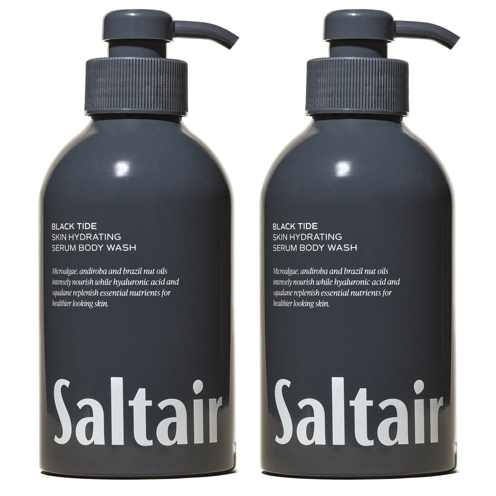 Saltair Black Tide: doble botella con dispensador para uso diario cómodo.