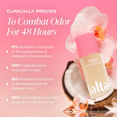 Saltair Serum Desodorante Playa Rosa, textura ligera, se absorbe sin dejar residuos.