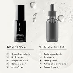 SALTYFACE Agua Bronceadora, botánicos hidratantes que cuidan la piel.