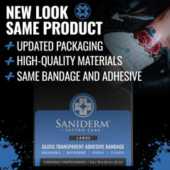 Saniderm bandaje cerrado y esteril, libre de látex para piel sensible.