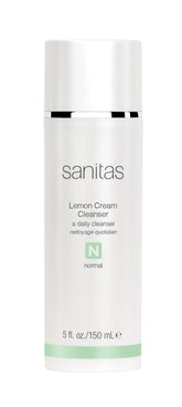 Sanitas crème-nettoyante citron dans une bouteille prête à l'emploi, soin visage en douceur.