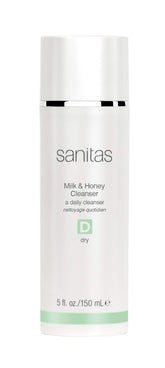 Sanitas Skincare Leche y Miel: botella del limpiador que hidrata suavemente.