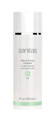 Sanitas Skincare Leche y Miel: botella del limpiador que hidrata suavemente.
