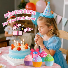 Santrela bombas de baño cupcake con pulseras dentro, sorpresa divertida para niñas