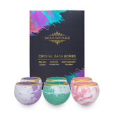 Satavi Naturals bombes bain cristal lavande, détente aromathérapique et peau douce.