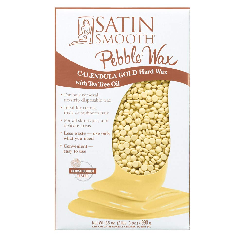SATIN SMOOTH calendula-dorado: perlas de cera dura para depilación suave y eficaz.