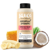 SAUCE BEAUTY Coconut Cream Conditioner bottle front, boosts manageability and shine
