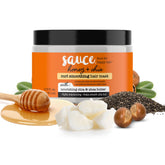 SAUCE BEAUTY mascarilla rizados miel-chia, hidratación profunda para rizos definidos.