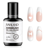 SAVILAND Airbrush Gel Blanco, botella frontal para cobertura intensa y acabado limpio.